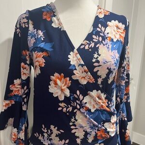 Blue flowery shirt